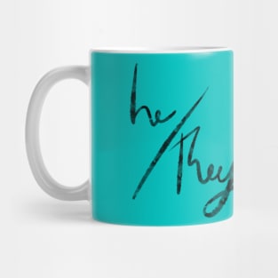 He/They (black & turquoise) Mug